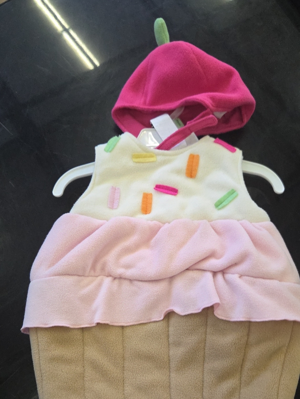 Old Navy Pink Cream Ice Cream Cupcake Hooded Costume with Sprinkles